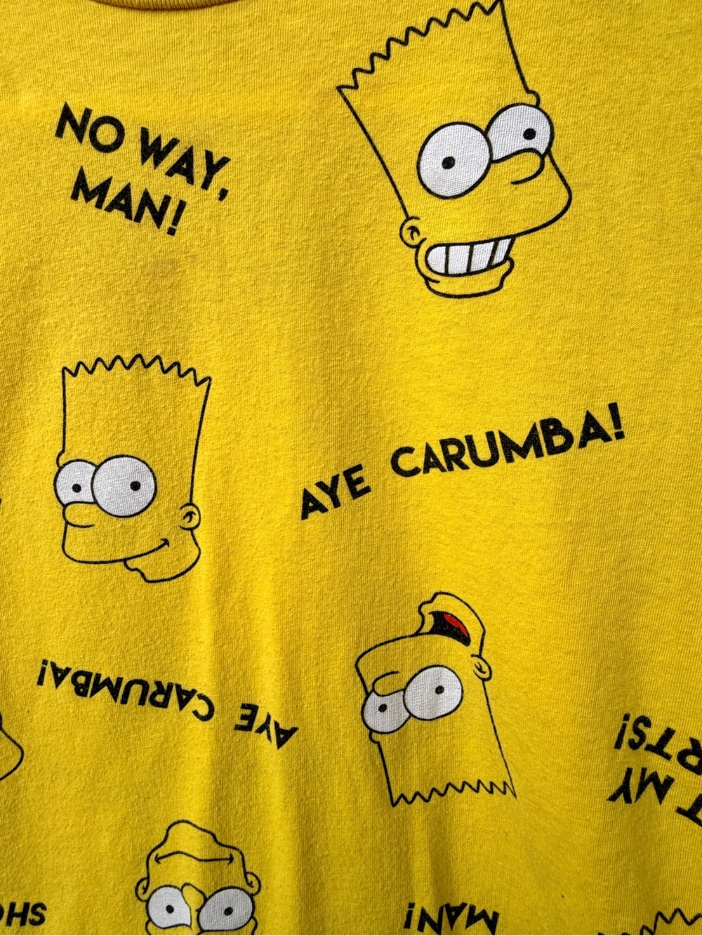 The Simpsons Bart Simpson Yellow Graphic Tee Kids Large 10/12 Cartoon Shirt